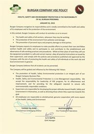 Burgan Company HSE Policy
